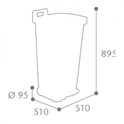 Poubelle mobile à pédale BOOGY Rossignol 90 l - 56701 -Nettoyant Soldes AFD 110045
