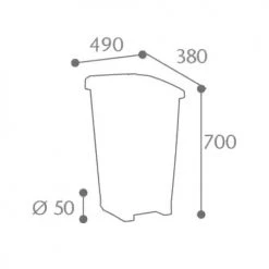 Poubelle mobile à pédale MOBILY Rossignol 60 l - 59877 -Nettoyant Soldes AFD 112595